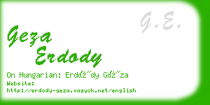 geza erdody business card